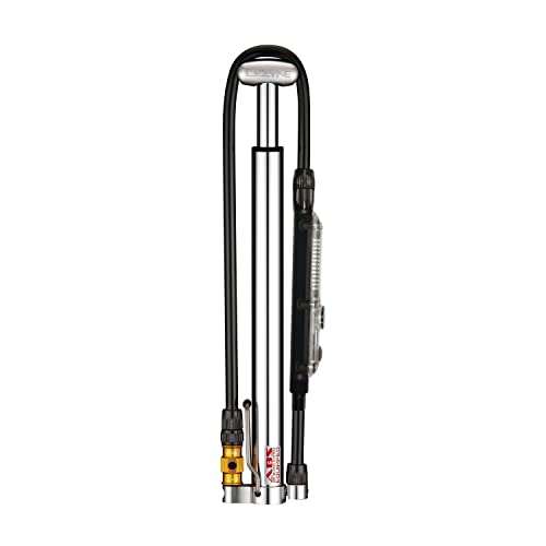Lezyne 1-Mp-Mfdr-V206Hpdg - Mini Pompa Cnc Micro Floor Drive Digital Hpg, 160 Psi, 30 Cm, Colore: Argento Lucido