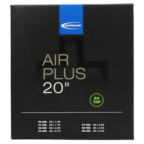 Schwalbe Air Plus, Camera D'Aria Per Bicicletta. Unisex Adulto, Nero, Taglia Unica