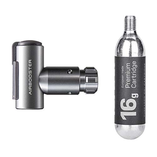 Topeak Airbooster Adattatore, 1 Cartuccia Co2 16 Gr, Protezione In Silicone Co2 Sleeve