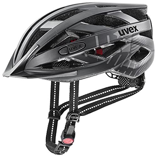 Uvex City I-Vo, Casco Da Città Leggero Unisex, Con Luce A Led Integrata, Regolazione Individuale Delle Dimensioni, All Black Matt, 56-60 Cm