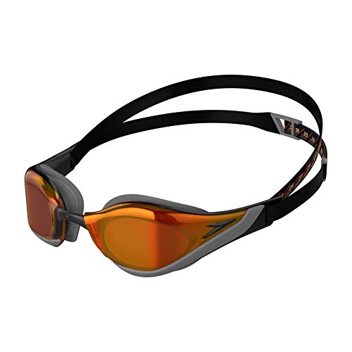 Speedo Unisex Adulto Fastskin Pure Focus Occhialini, Nero/Cool Grigio/Fire Gold, Taglia Unica