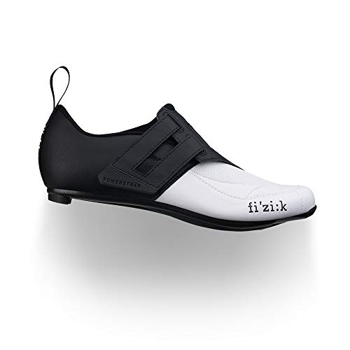 Fizik Scarpe Da Triathlon Powerstrap R4,Bianco/Nero,48, Unisex Adulto