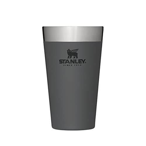 Stanley Adventure Stacking Beer Pint 0.47L Charcoal - Mantiene La Birra Fresca Per 4 Ore - Pinta Di Birra In Acciaio Inossidabile - Lavabile In Lavast