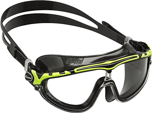Cressi Skylight Swim Goggles, Occhialini Premium Per Nuoto Piscina Triathlon E Sport Acquatici Unisex Adulto, Nero/Lenti Grigio Specchio, Taglia Unica