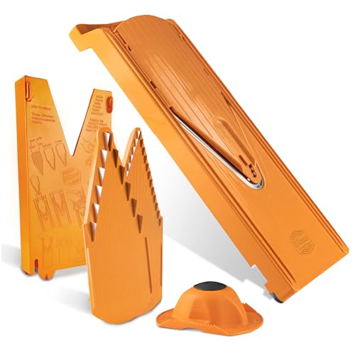 Börner Affettaverdure V3 Trendline Starter Set (6 Pezzi) • Tagliaverdure (Mandolina Con Lama A V) + Supporto Per Verdure + Inserti Lama + Multibox • G