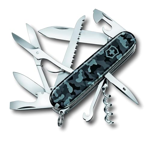 Victorinox Huntsman, Coltello Tascabile Svizzero (15 Funzioni, Forbici, Seghetto Per Legno, Cavatappi), 91 Mm