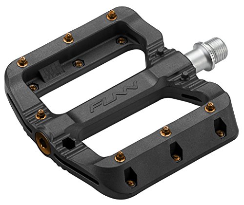 Funn Black Magic Pedale Piatto In Plastica Per Mountain Bike - Pedali Leggeri Con Ampia Piattaforma Per Maggiore Stabilità, Pedali Per Bicicletta Con