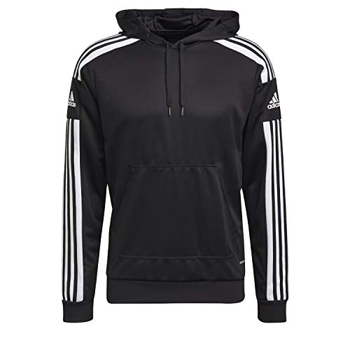 Adidas Squadra 21 Hoodie, Felpa Sportiva Con Cappuccio Uomo, Black/White, M