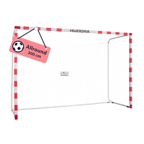 Hudora Porta Da Calcio Allround 300 - Porta Da Calcio Stabile Per Bambini E Adulti - Porta Impermeabile E Stabile Con Misure Per La Palla A Mano - Da