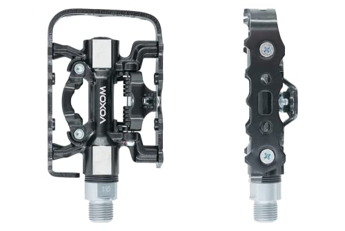 Voxom Touring Pedale Pe18 Schwarz, Beidseitig (Plattform/Spd) Cr-Mo Achse, Aluminium-Körper, 718000052, Unisex-Adulto, Nero, Taglia Unica