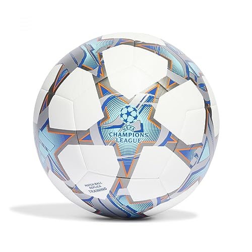 Adidas Unisex - Adulto Ball (Machine-Stitched) Ucl Trn, Top:White/Silver Met./Bright Cyan/Shock Purple Bottom:Iron Met./Solar Orange, Ia0952, 5