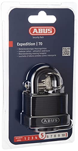 Abus Lucchetto In Ottone 70/45 - Resistente Alle Intemperie Corpo Della Serratura Involucro Plastica Agli Urti Livello Di Sicurezza 5
