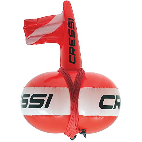 Cressi Easy Buoy, Segnalatore Unisex, Rosso Fluo/Bianco