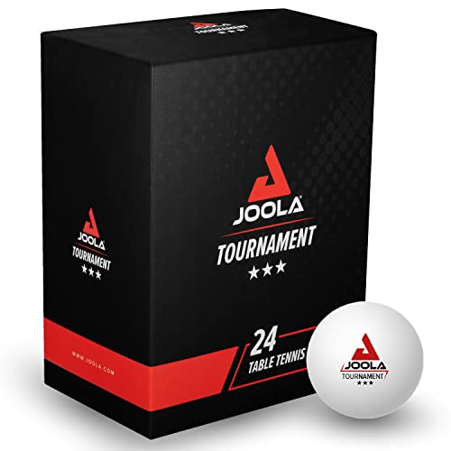Joola Palle Da Ping Pong Tournament Selezionate 40 Mm Di Diametro, 3 Stelle Di Alta Qualità, Compatibili Per Interni Ed Esterni, Colore Bianco, 24 Pez