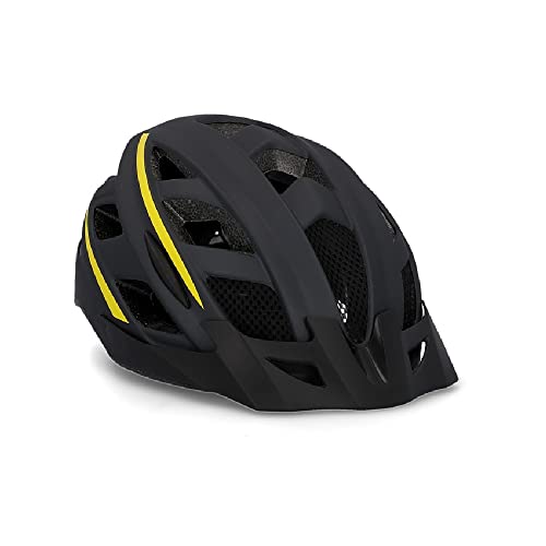 Fischer Fahrradhelm, Casco Da Bicicletta. Unisex-Adulti, Nero/Giallo, S/M