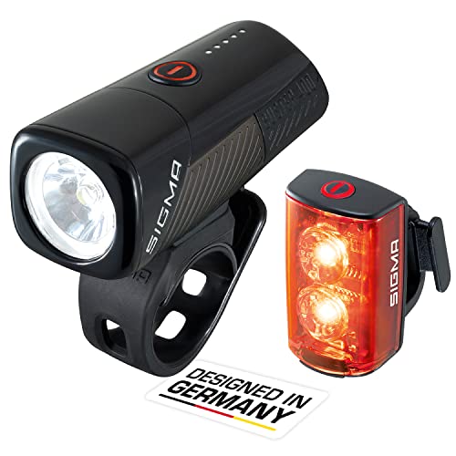 Sigma - Buster 400 / Rl 80 Set | Luci Led Anteriori E Posteriori | 400 Lumen E 80 Lumen | Luci Anteriori E Posteriori A Batteria Con Cinque Modalità D