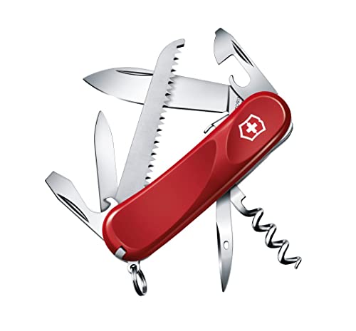 Victorinox, Coltellino Svizzero Evolution S13 (14 Funzioni, Lama Bloccabile, Cacciavite), Rosso