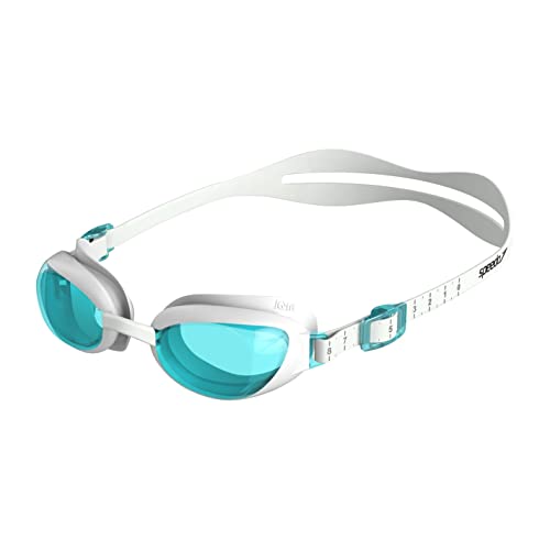 Speedo Donna Aquapure Occhialini, Bianco/Blu, Taglia Unica