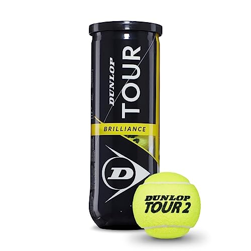 Dunlop 601326 Palla Da Tennis Tour Brilliance, 3 Ball Pet, Multicolore