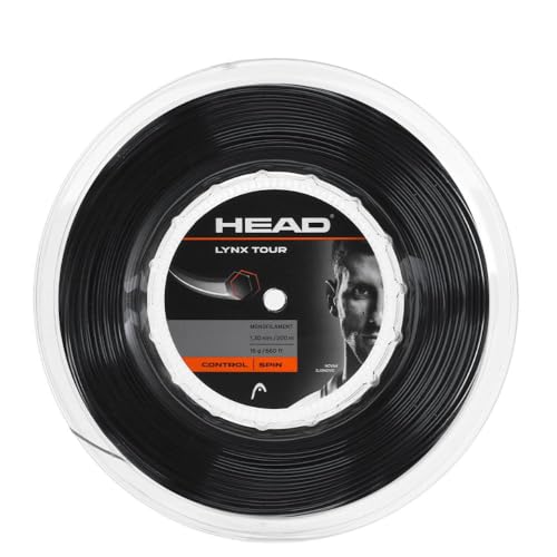 Head Lynx Tour Rullo, Corda Da Tennis Unisex-Adulto, Nero, 1.30 Mm / 16 G