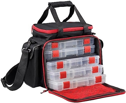 Abu Garcia Borsa Grande Per Esche, Unisex-Adulto, Nero/Rosso, L