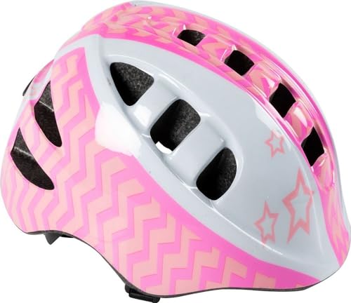 On Bike Kids Ciclo, Casco Di Sicurezza Bici Bambina, Bianco-Rosa, Taglia Unica
