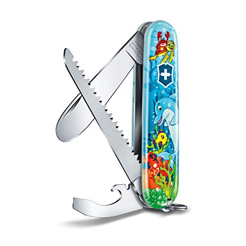 Victorinox, My First Victorinox H, Coltellino Svizzero (9 Funzioni, Lama Grande Senza Punta)