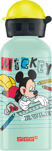 Sigg Mickey School Borraccia Alluminio Per Bambini (0.6 L), Borraccia Bambini Ermetica Privadi Sostanze Nocive, Borraccia Colorata Made In Switzerland