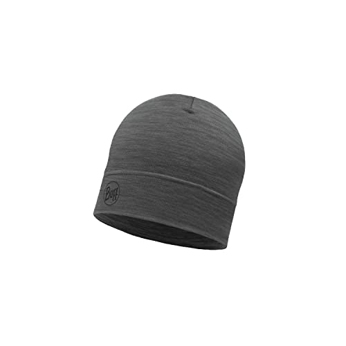 Buff Cappello Leggero In Lana Merino Solid Grey Unisex Taglia Unica