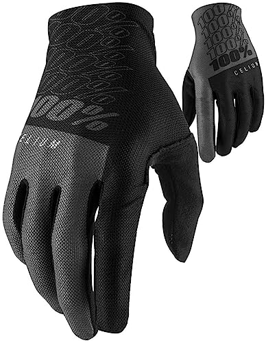 100% Guantes Celium Gloves, Unisex Adulto, (Nero), S