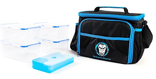 Urban Lifters Pasto Prep Borsa Con 4 Contenitori E Borsa Del Ghiaccio Meal Prep Bag