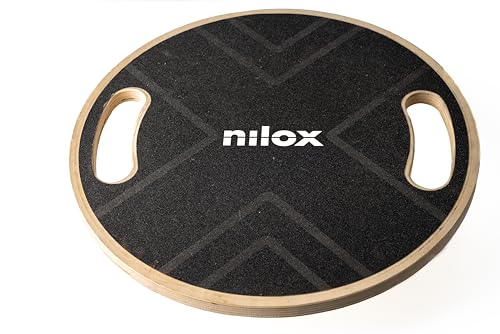 Nilox Power Balance Board, Tavoletta Propriocettiva In Legno Indurito, Antiscivolo E Antitraccia, Pedana Rotante Fitness Per Rafforzare Muscoli E Coor