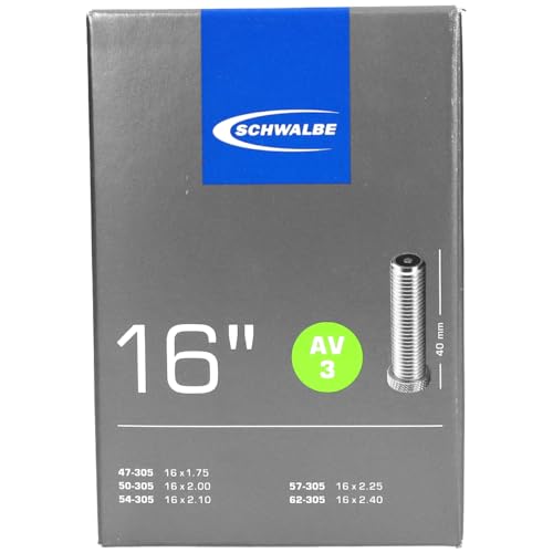 Schwalbe 3 - Camera D'Aria Bicicletta 16", La Confezione Può Differire, Colore Nero, Taglia 40 Cm