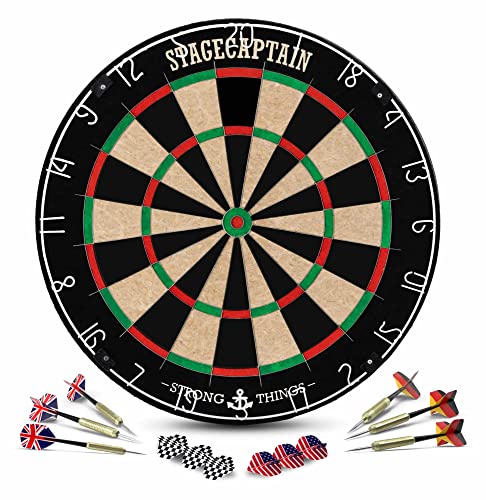 Stagecaptain Dbs-1715 Bullseye Pro Tirassegno Freccette Professionali - Freccette Tiro Al Bersaglio - Dartboards Set Con 6 Frecce Punta In Acciaio - D