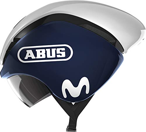 Abus Gamechanger Tt Casco Da Corsa - Casco Da Ciclismo Aerodinamico Con Ventilazione Idonea Per Uomo E Donna - Blu / Bianco, Taglia S