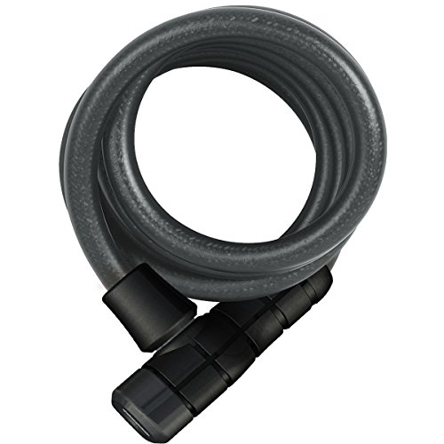 Abus Serratura A Cavo Spiralato Booster 6512K/180 Con Supporto Scmu Snap Cage - Per Bicicletta In Flessibile Livello Di Sicurezza 4-180 Cm