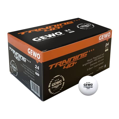 Gewo Palline Da Ping Pong Per Allenamento 40+ – 3 Stelle In Plastica Abs Con Cuciture – Palla Da Allenamento In Plastica Di Alta Qualità, Diametro 40