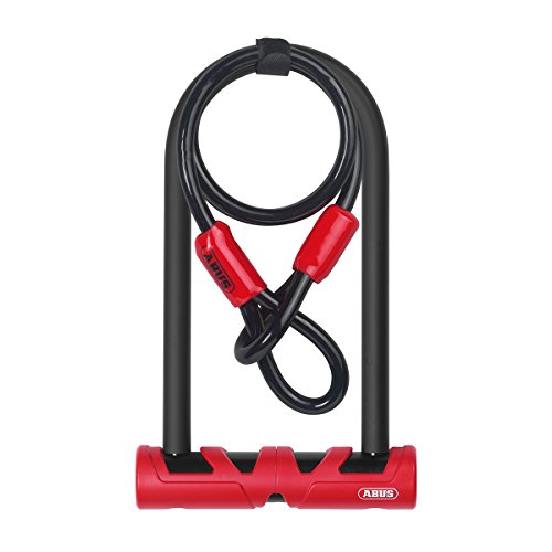 Abus Ultimate 420 U-Lock Supporto Ush Cavo Di Sicurezza Cobra 10/120 - Set Lucchetti Per Biciclette Livello 12 Nero/Rosso Altezza Grillo 230 Mm