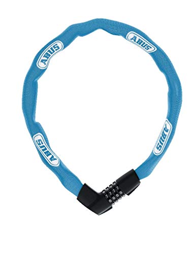 Abus Lucchetto A Catena Tresor 1385 - Lucchetto Combinazione In Acciaio Temprato Quadrata Spessa 7 Mm Livello Di Sicurezza 85 Cm Blu