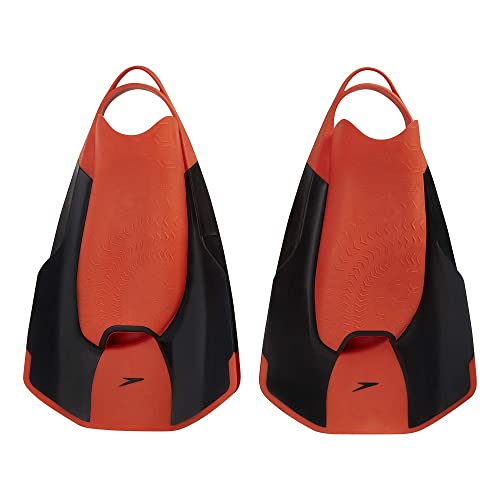 Speedo Unisex Adulto Fastskin Kickfin Pinne, Nero/Siren Rosso, 11-12