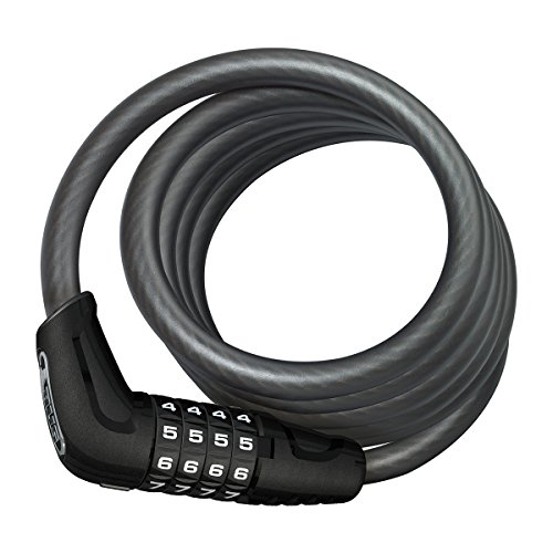 Abus Blocco A Cavo Numero 5510C/180 Scmu - Set Di Lucchetti Per Biciclette Con Staffa Due Ruote E Bambini 10 Mm Livello Sicurezza 3 Nero