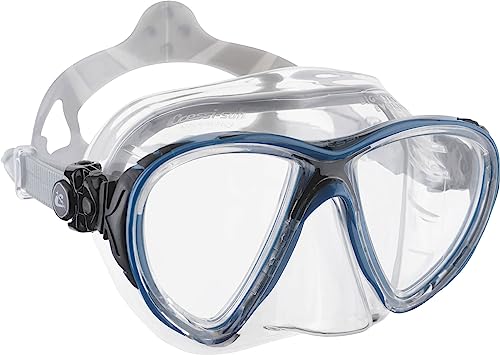 Cressi Big Eyes Evolution Silicone Crystal, Maschera Subacquea Di Alta Qualità Unisex Adulto, Trasparente Crystall/Blu Nero, Taglia Unica