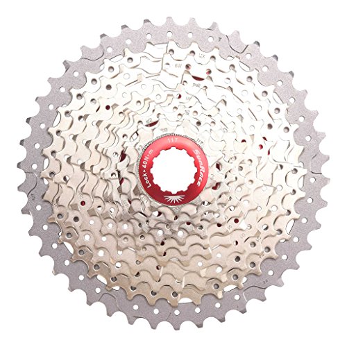 Sunrace Mx, Ruota Libera 11V Unisex Adulto, Argento/Rosso, 11-42D