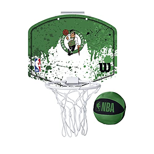 Wilson Minicanestro Da Basket Nba Team Mini Hoop, Plastica, Bianco/Verde, 28.58 X 24.13 X 1.27 Cm
