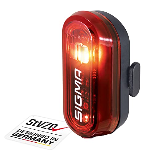 Sigma Sport Aura 45 - Fanale Per Bicicletta Posteriore A Led, Omologazione Stvzo, Alimentazione A Batteria, Colore: Nero