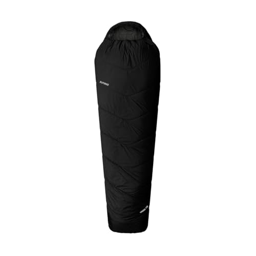 Alpinus Survival 1100 Sleeping Bag Ac18644, Sacco A Pelo Unisex-Adulto, Nero, Taglia Unica