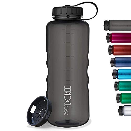 720°Dgree Borraccia Di Acqua Basic Simplbottle - 1.5 Litri, Grigio, Gray | Bottiglia Sportiva Bambini Scuola| Senza Bpa