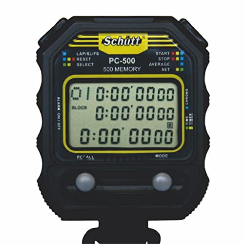 Schütt Cronometro Pc-500 (500 Memoria | Ora E Data | Doppio Timer) - Cronometro Professionale Digitale Con Meccanismo A Punto Di Pressione | Antispruz
