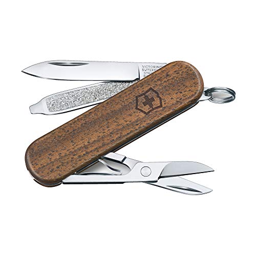 Victorinox Taschenmesser Funktionen Klinge Schere Nagelfeile Holz 58 Mm Classic Sd Wood-Coltellino Tascabile (5 Funzioni, Lama, Forbici, Lima) In Legn