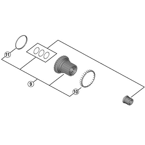 Shimano Nucleo Mozzo Posteriore Fh-M9111,Mt901 Et12 Mozzi, Adulti Unisex, Multicolore (Multicolore), Taglia Unica